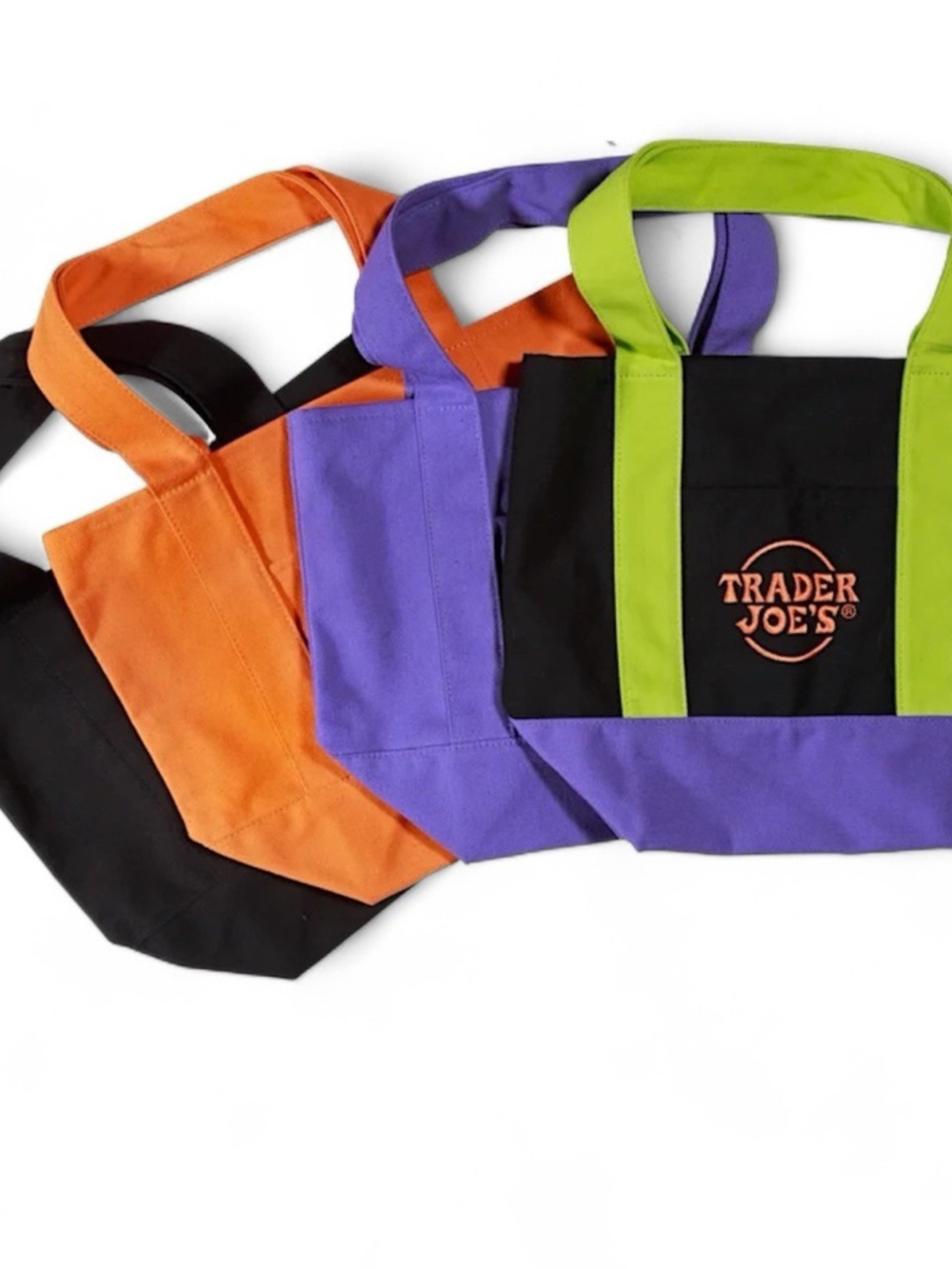 NWT Trader Joe's 2025 Halloween Mini Canvas Totes Bags Set of 4